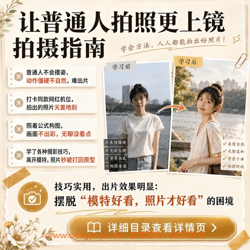 李肥星实用人像摄影课：不靠模特让普通人更上镜