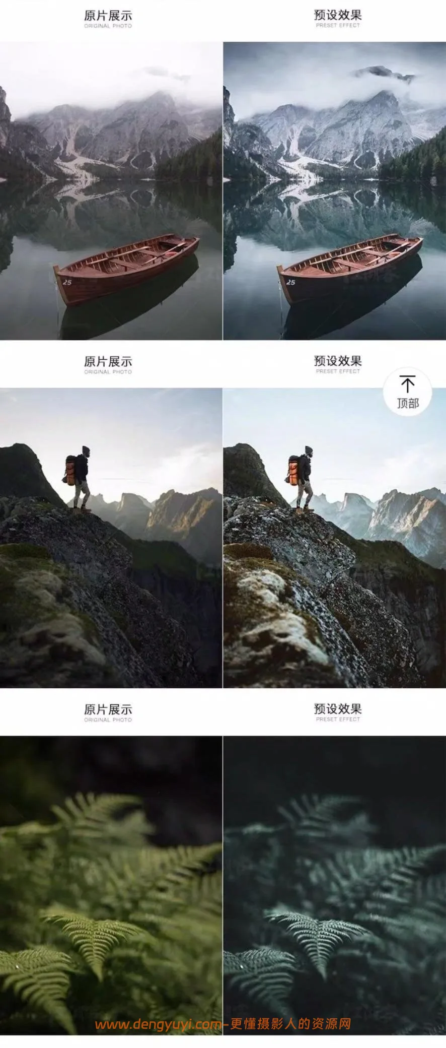 30款旅拍风光风景照片视频通用调色预设支持PSLR像素蛋糕剪映达芬奇