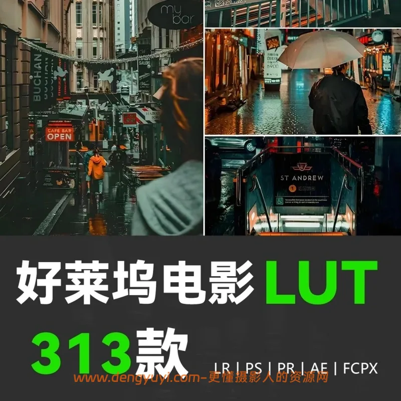 313款好莱坞电影级照片视频通用调色预设支持PSLR像素蛋糕剪映达芬奇