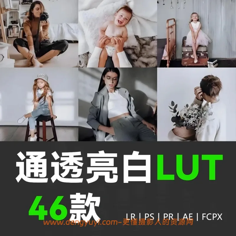 通透白亮莫兰迪色调室内人像照片视频通用调色预设支持PSLR像素蛋糕剪映达芬奇