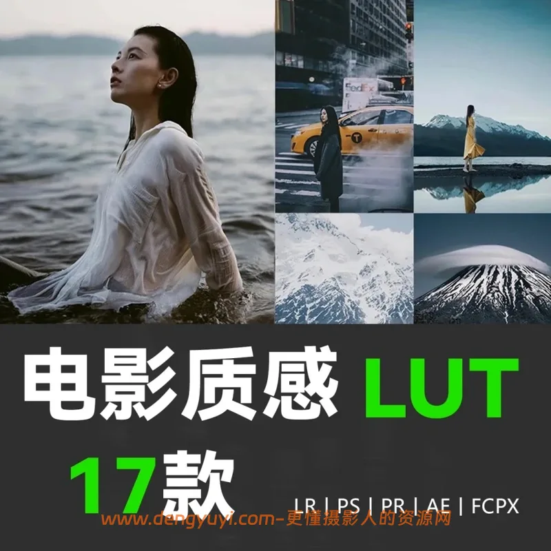 17款青灰电影质感人像风景旅拍街拍照片视频通用调色预设支持PSLR像素蛋糕剪映达芬奇