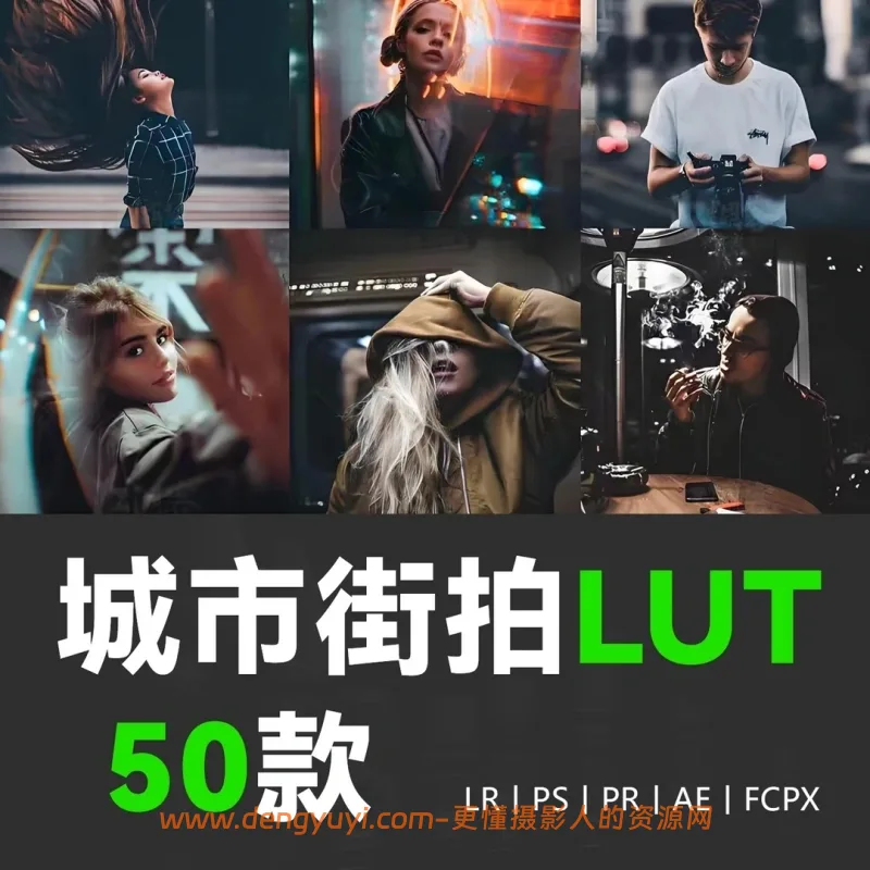 50款城市街拍电影黑金工业风胶片人像预设照片视频通用支持导入像素蛋糕