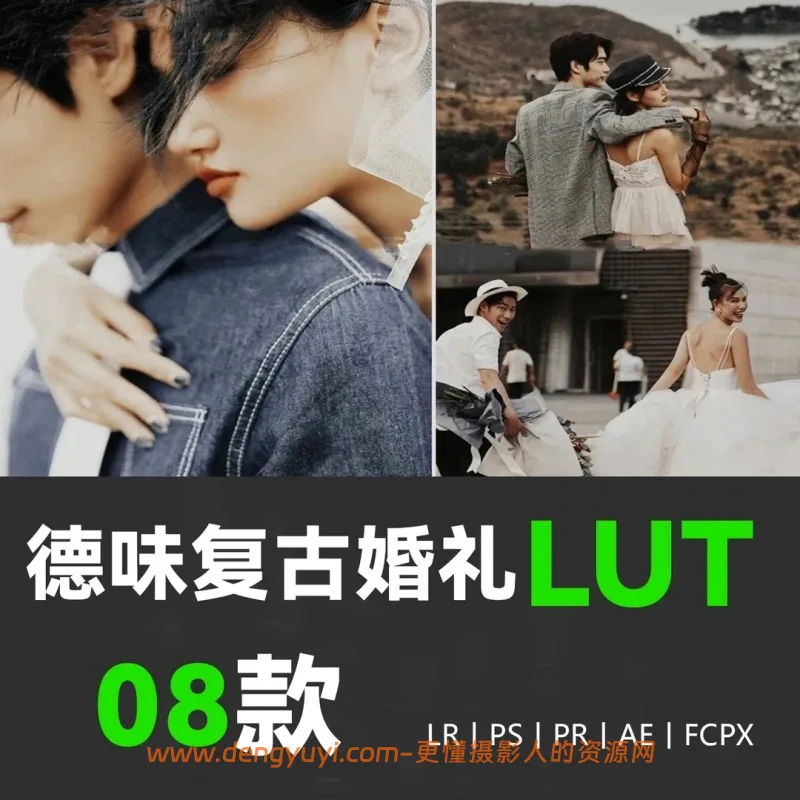 复古棕色婚礼跟拍照片视频通用调色预设支持PSLR像素蛋糕剪映达芬奇