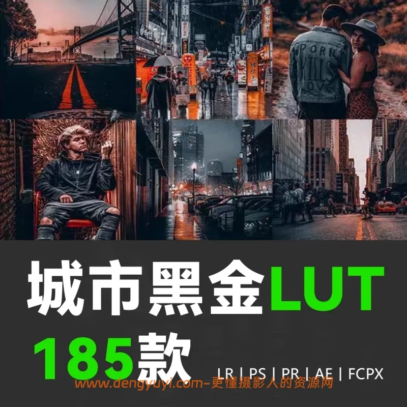 185款黑金工业风街拍胶片照片视频通用调色预设支持PSLR像素蛋糕剪映达芬奇