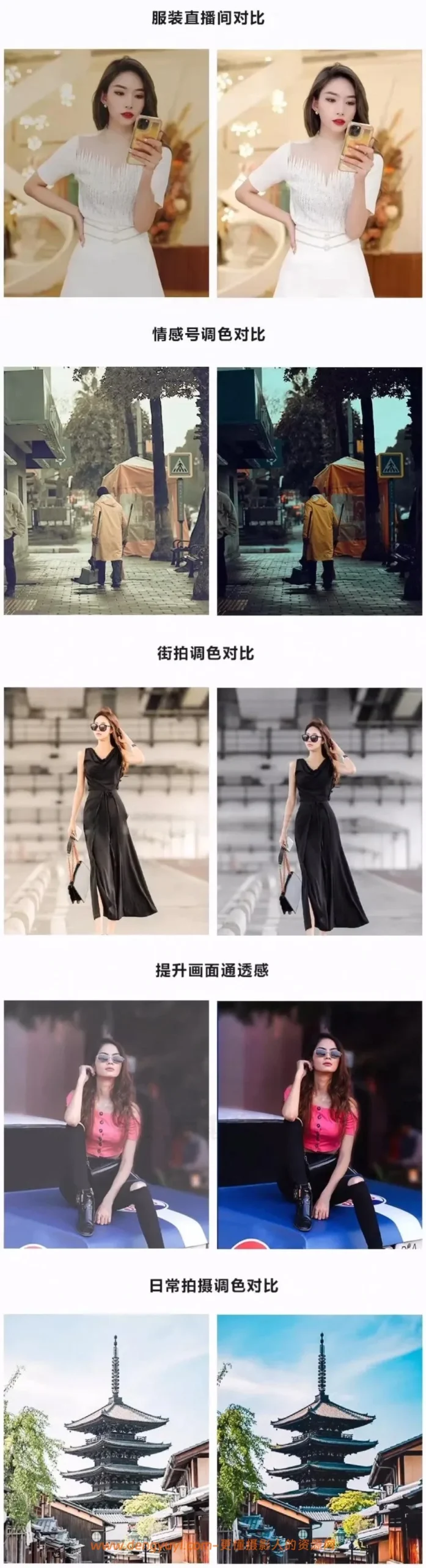 直播间短视频通用调色预设支持导入直播伴侣OBS剪映PRAE达芬奇