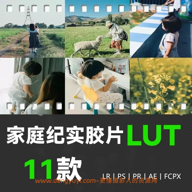 11家庭纪实儿童摄影胶片风照片视频通用调色预设支持PSLR像素蛋糕剪映达芬奇